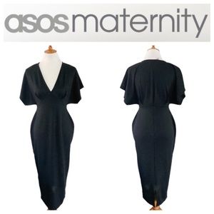 NWT asos maternity black pencil midi dress, 4